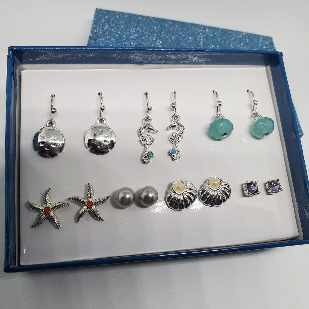 Ocean Themed Earrings - 7 Pairs Sea Themed in a Box - Picture 3 of 3
